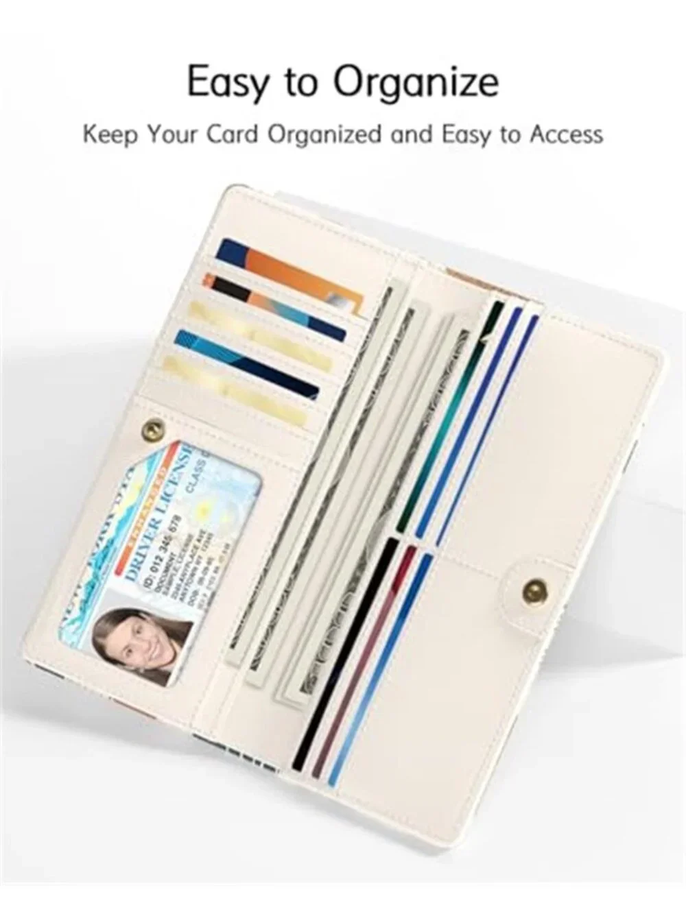 Boho Floral RFID Slim Wallet Womens Leather Bifold Card Holder Coin Purse Clutch